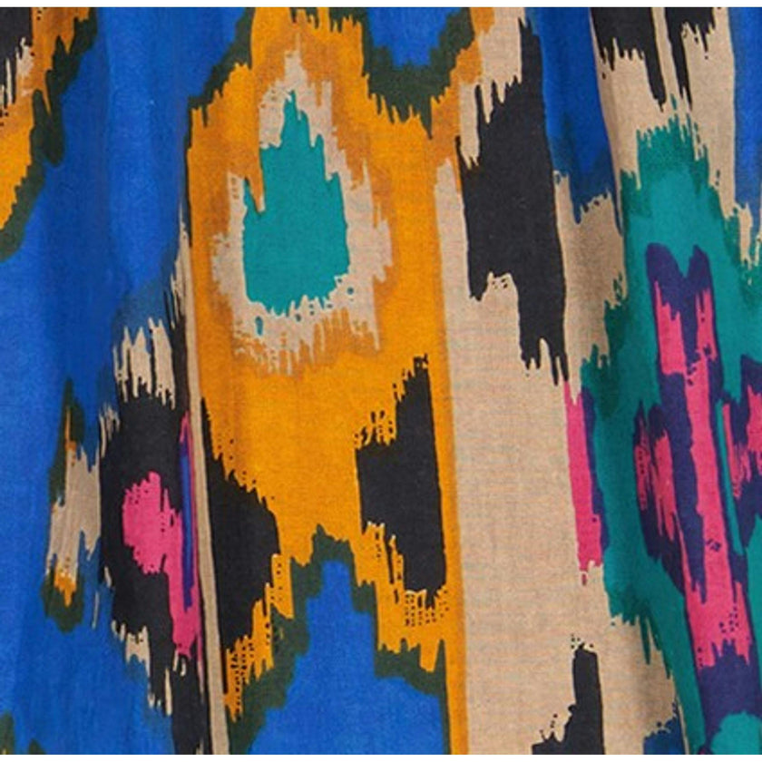 Mini Chantal Girls Dress Fiesta Blue Ikat, blue