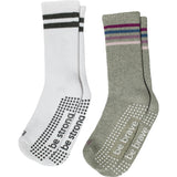 Girls 2 Pack Grip Crew Socks 4T-6T (Nala)