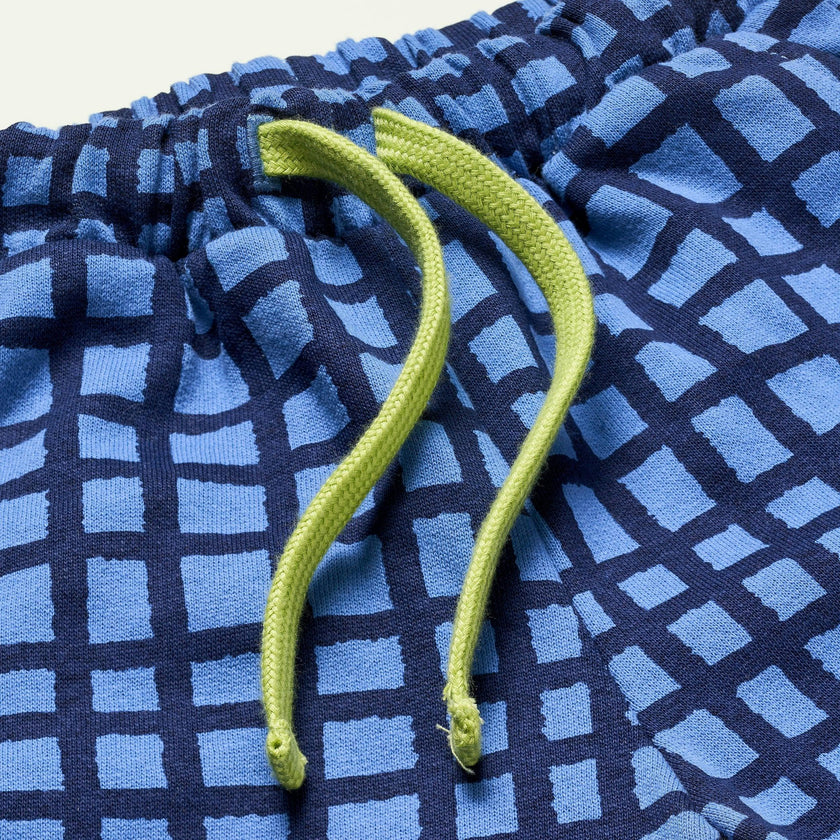 Recycled Cotton Blue Grid Jogger