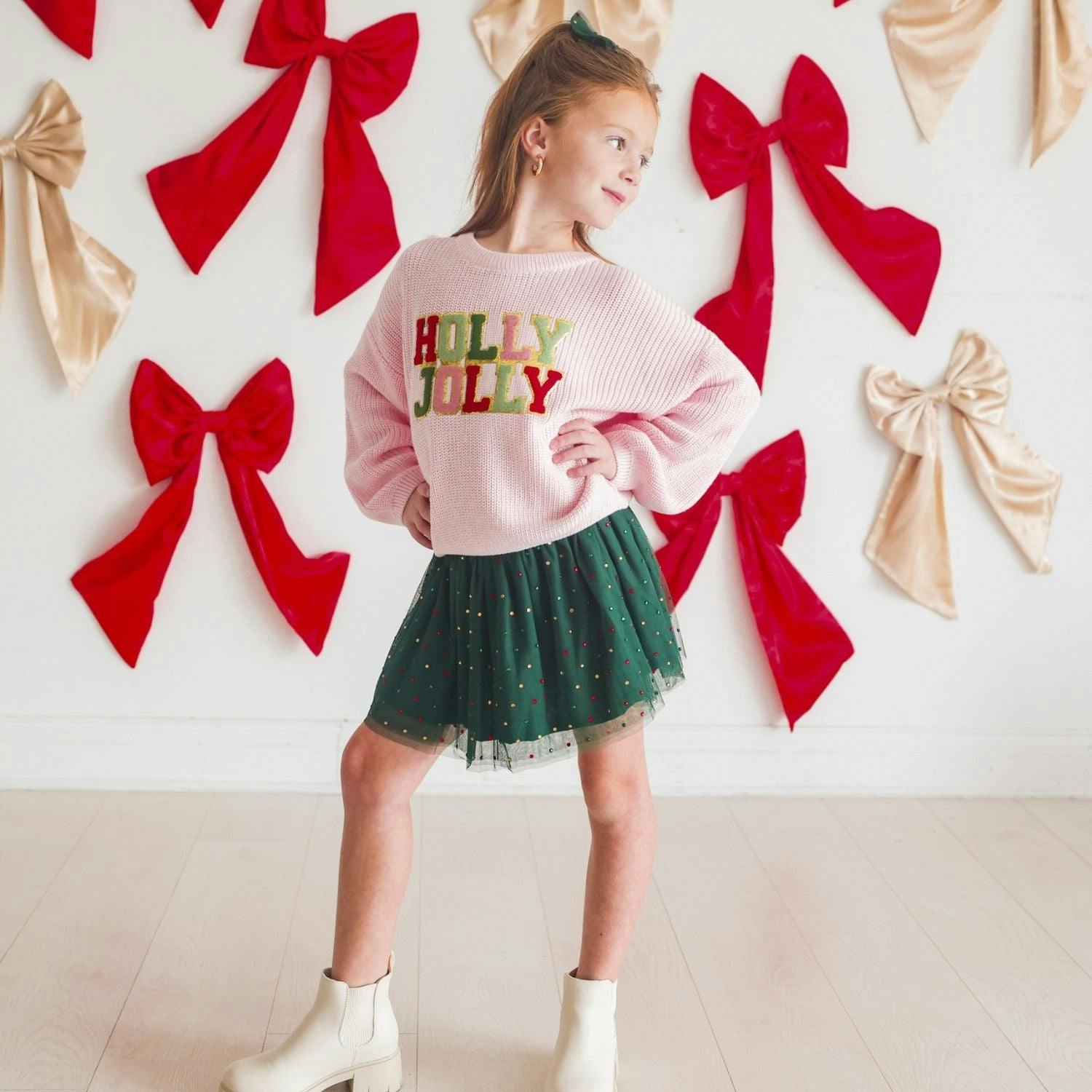 Emerald Rhinestone Christmas Tutu Skirt