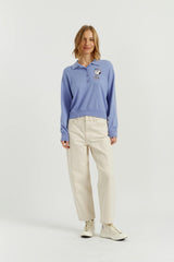 Wool-Cashmere Snoopy Polo Sweater