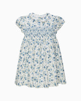 Arabella Rose Floral Smocked Dress in Blue