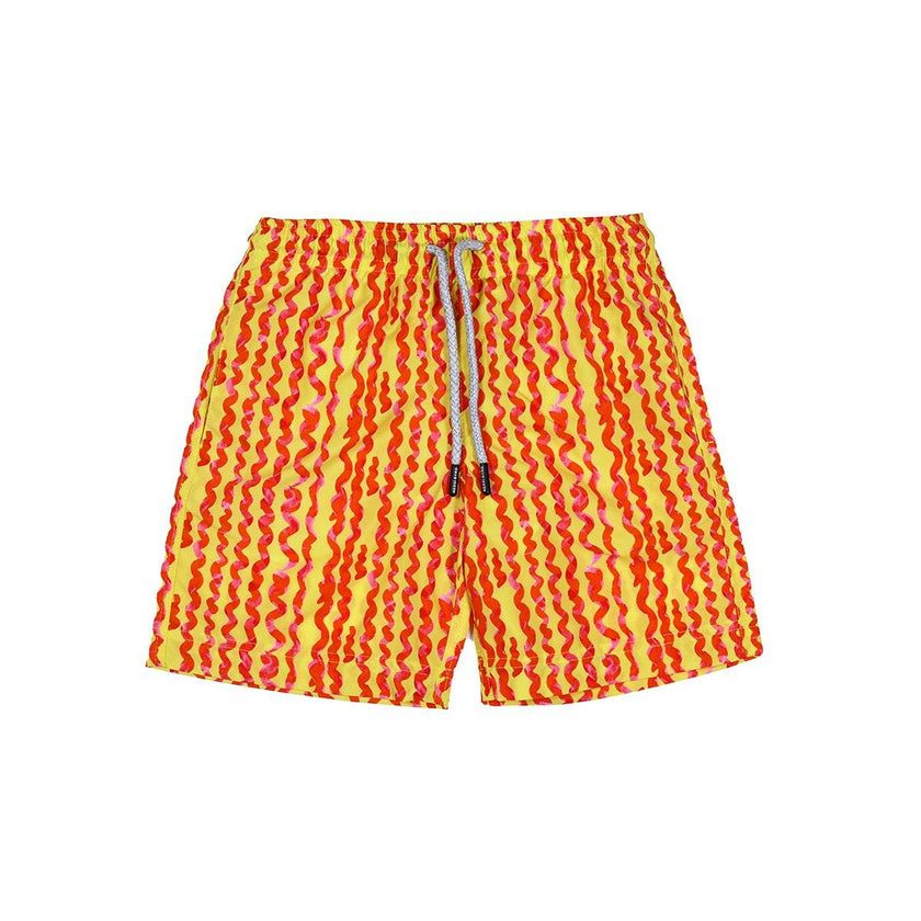 Kids' Wavy Stripes Quick-Dry Swim Trunks