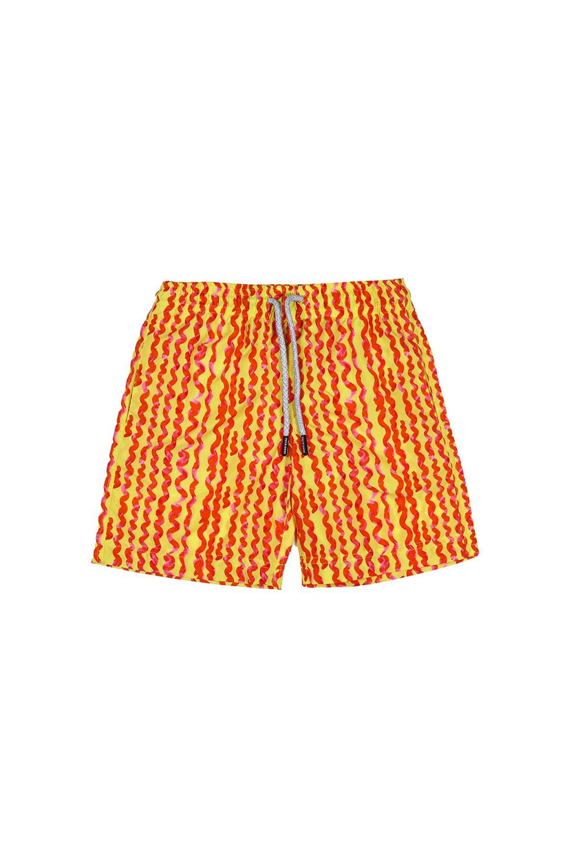 Kids' Wavy Stripes Quick-Dry Swim Trunks