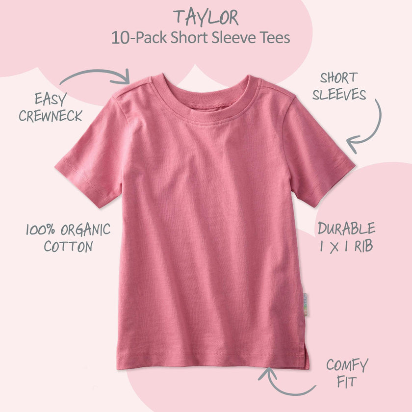 TAYLOR 10-Pack Toddler Short Sleeve T-Shirts