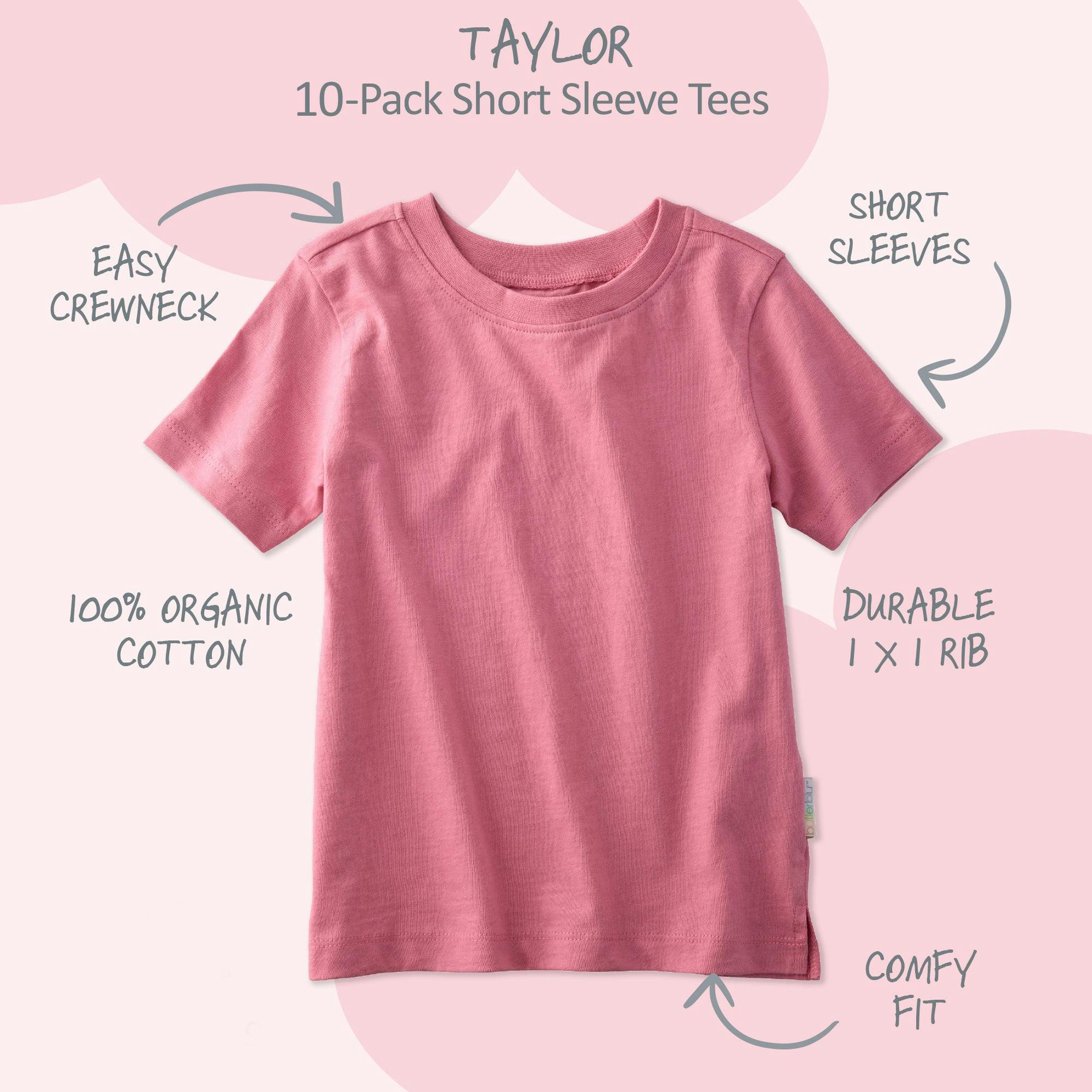 TAYLOR 10-Pack Toddler Short Sleeve T-Shirts