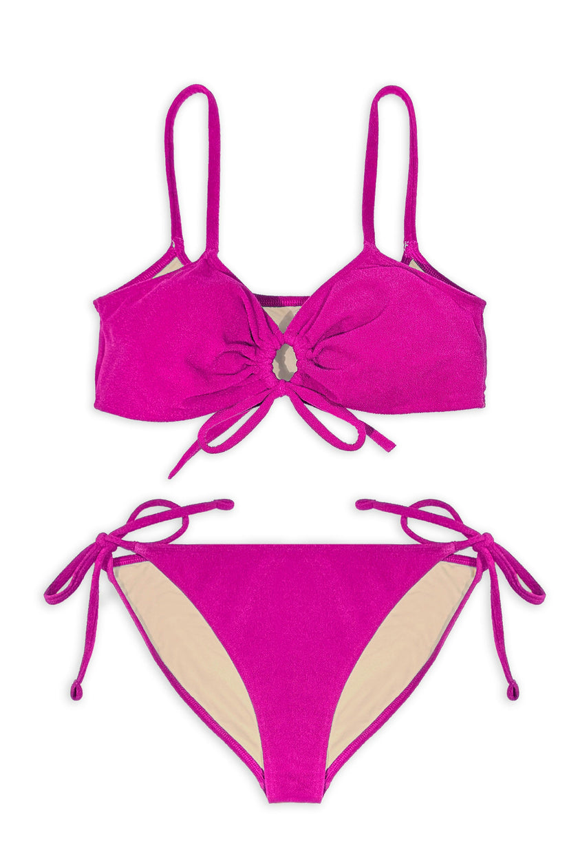 Teen Two-Piece Swimsuit, Bralette & Bikini - Terry Berry Pink