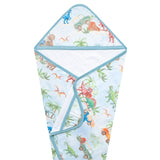 Premium Baby Knit Hooded Towel - Dino Explorer