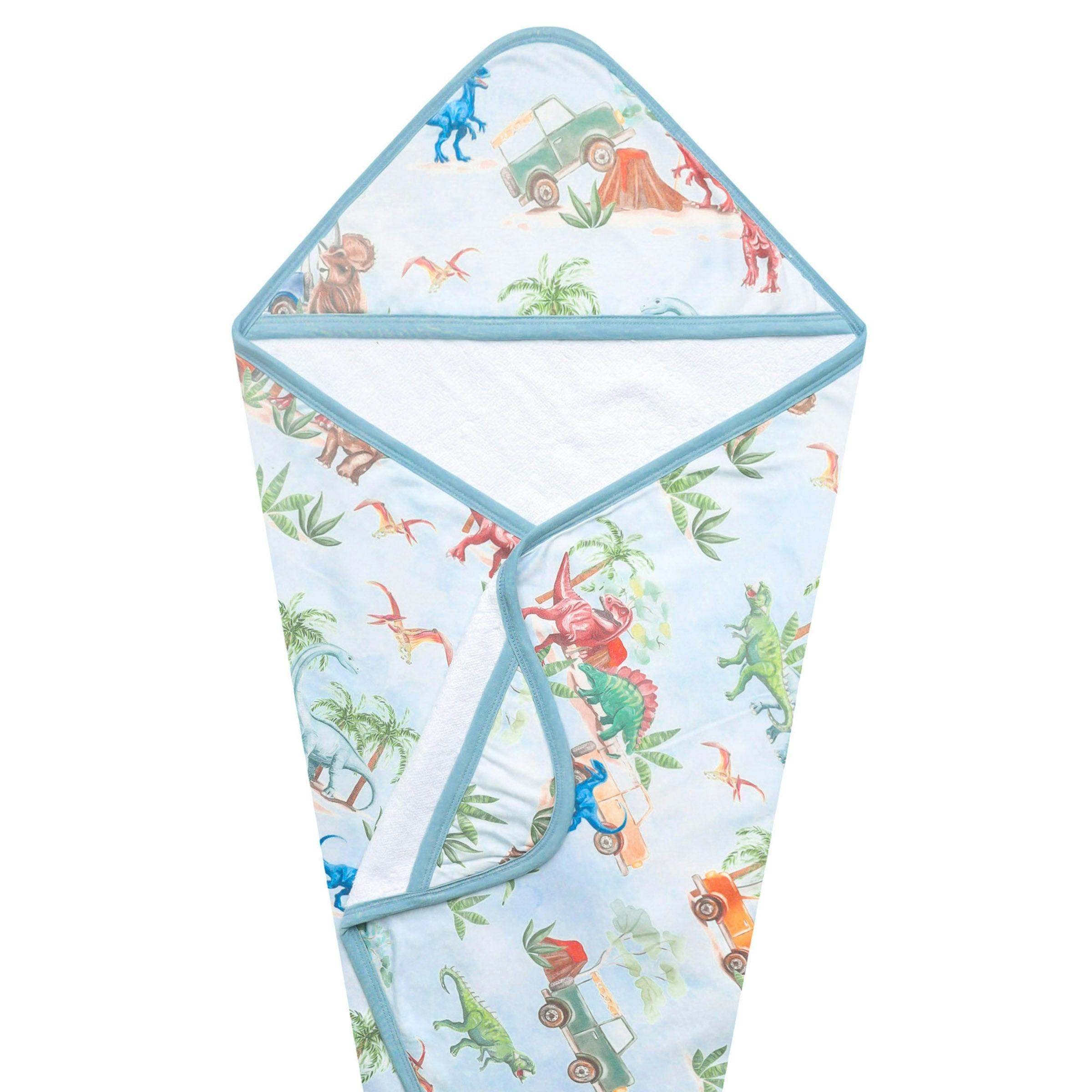 Premium Baby Knit Hooded Towel - Dino Explorer