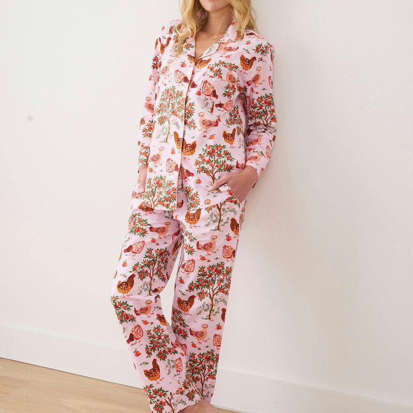 Hen House - Long PJ Set - Ballet Pink
