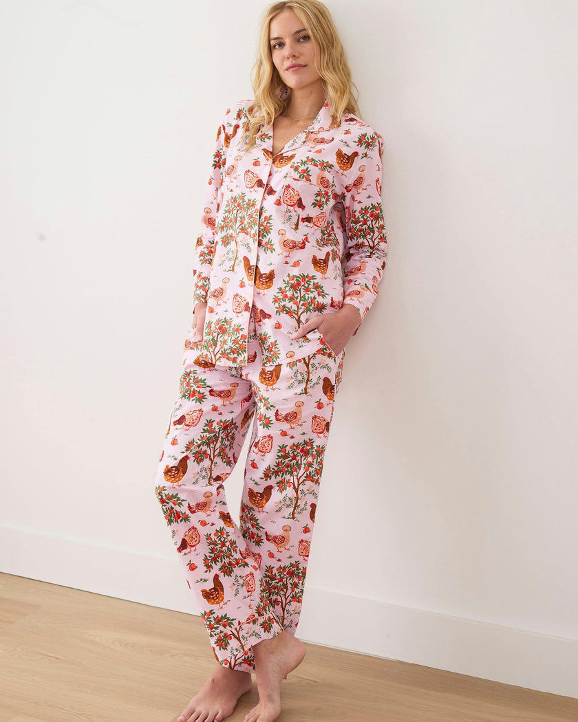 Hen House - Long PJ Set - Ballet Pink