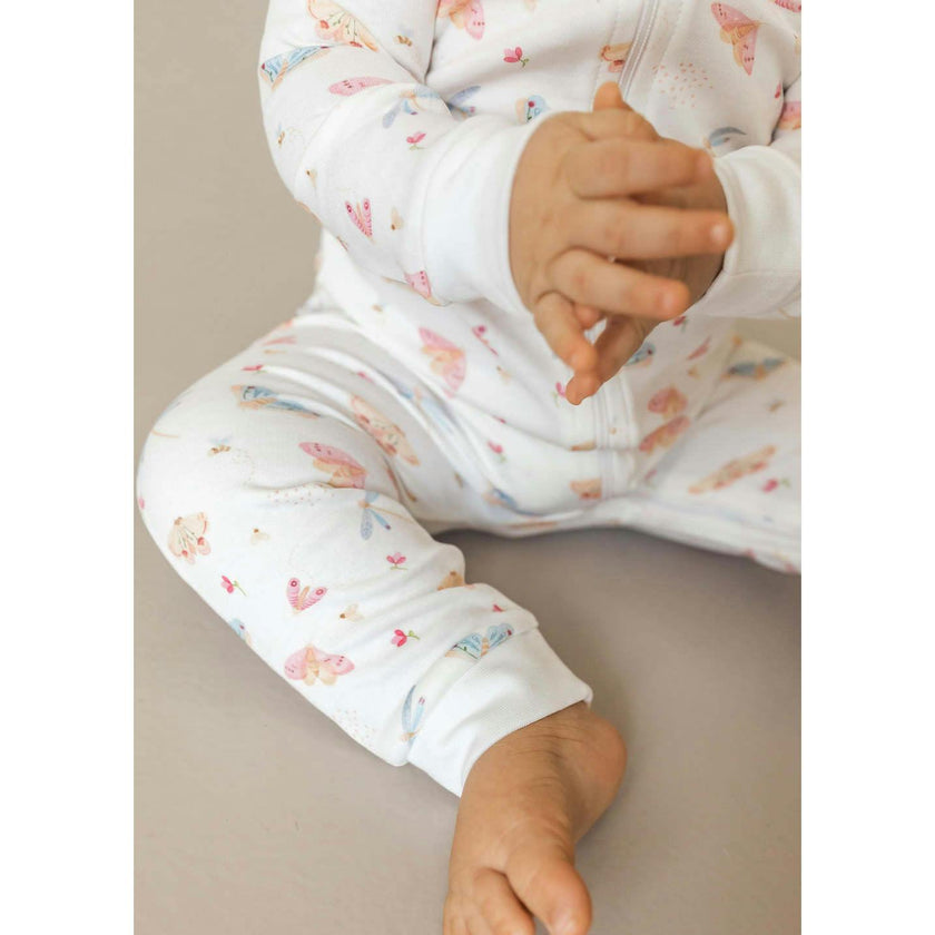 Butterflies Pima Cotton Baby One-Piece Pajamas