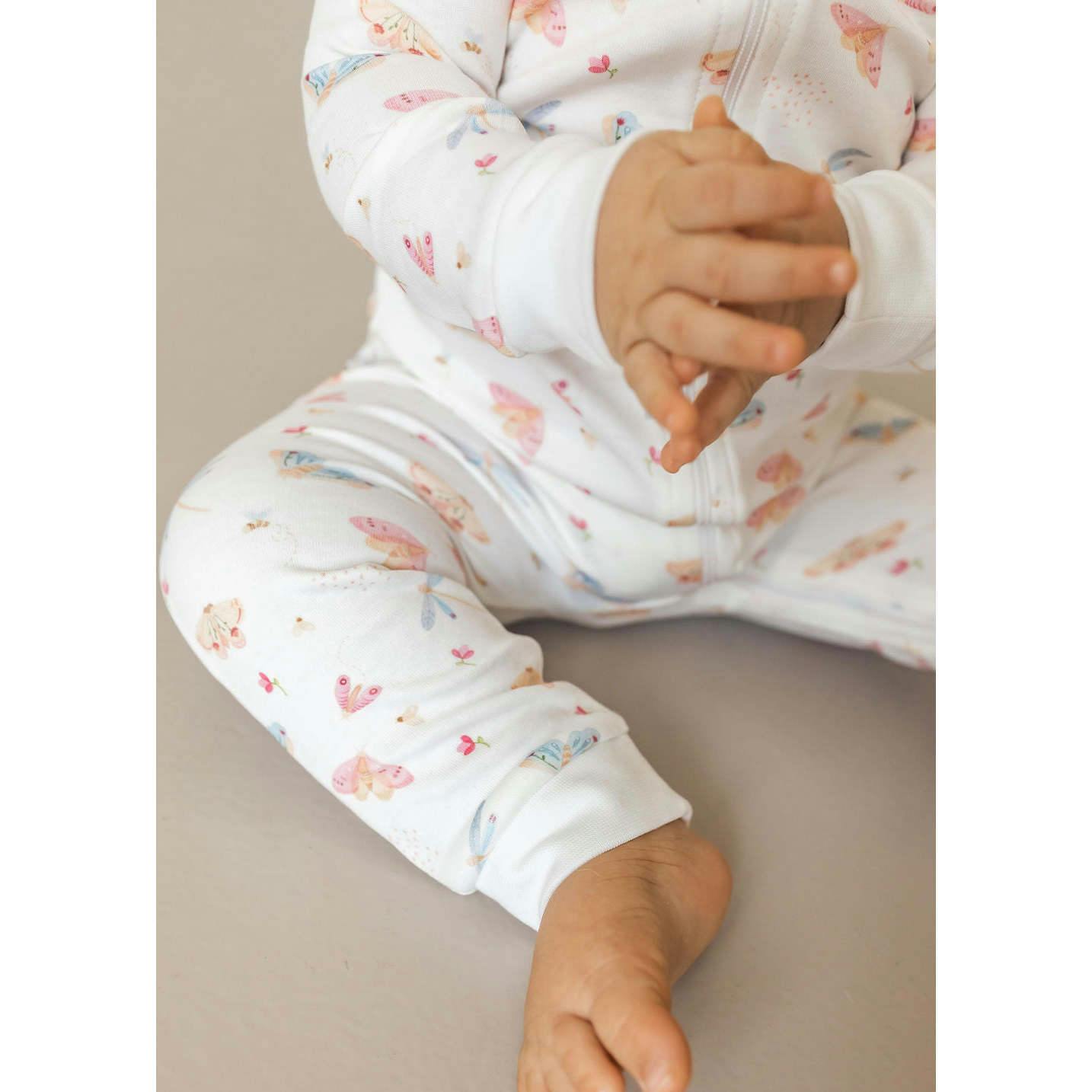 Butterflies Pima Cotton Baby One-Piece Pajamas