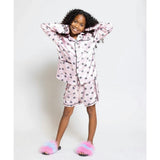 Evil Eye Silk Long Sleeve Shirt & Short Set