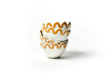 Brass Arabesque Trim Scallop Small Bowl Set of 4
