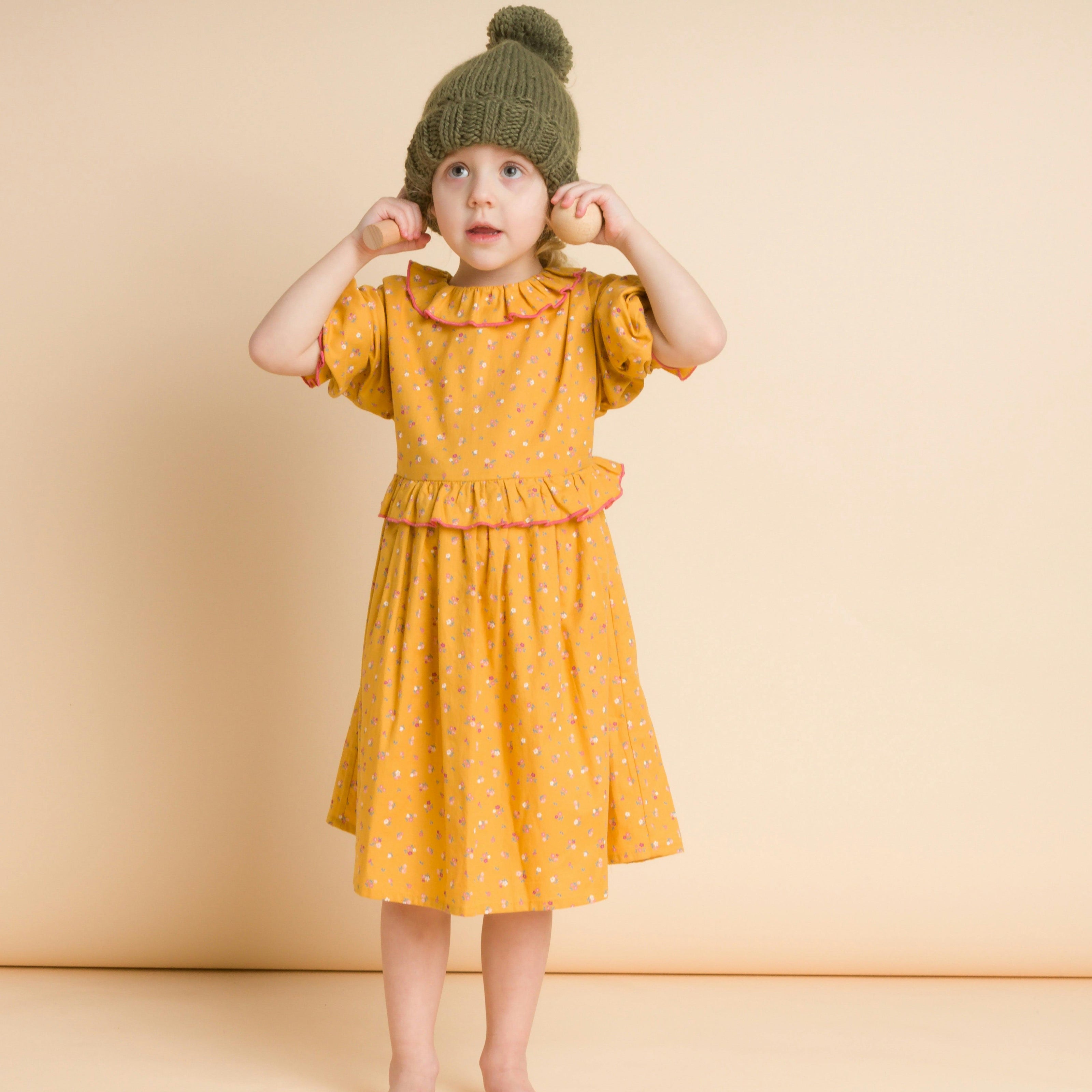 Ruffle Collar Long Sleeve Dress