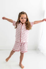 Cherries Girls Pima Cotton Short Pajama Set