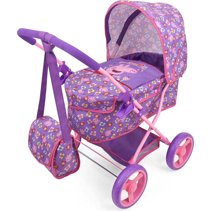 Peppa Pig: Doll Deluxe Pram & Bag - Purple
