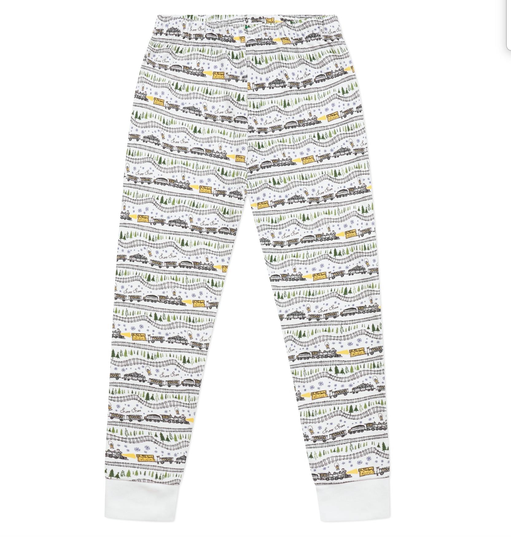 Christmas Trains Two Piece Kids Pajamas