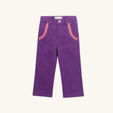 Velvet Trim Corduroy Pants
