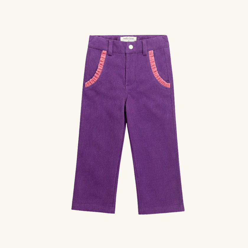 Velvet Trim Corduroy Pants