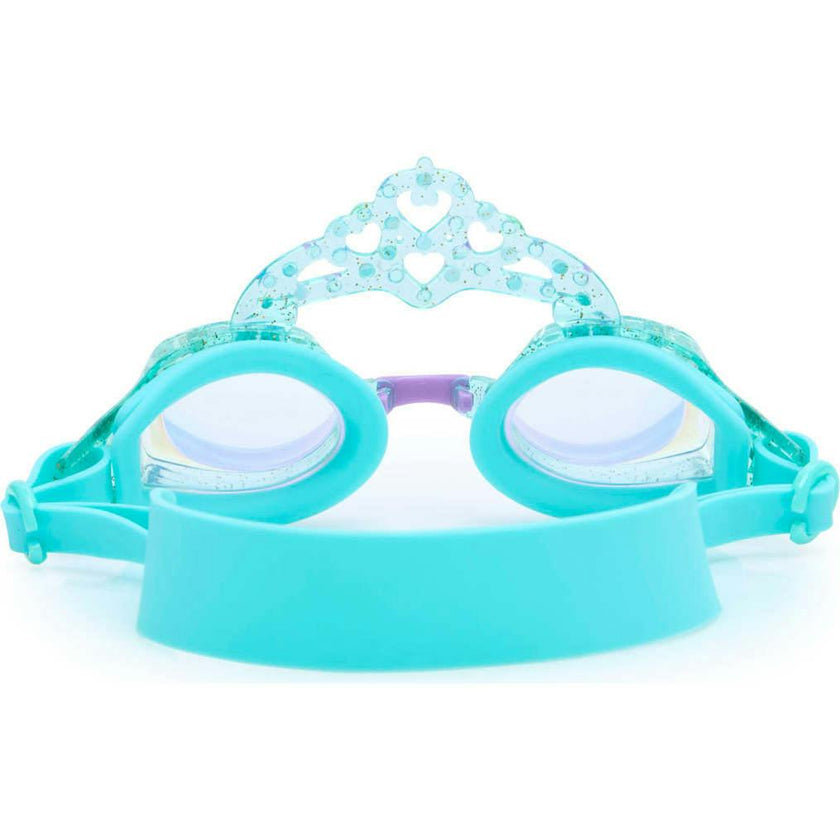 Blue Glitter Princess Crown Youth Swim Goggles