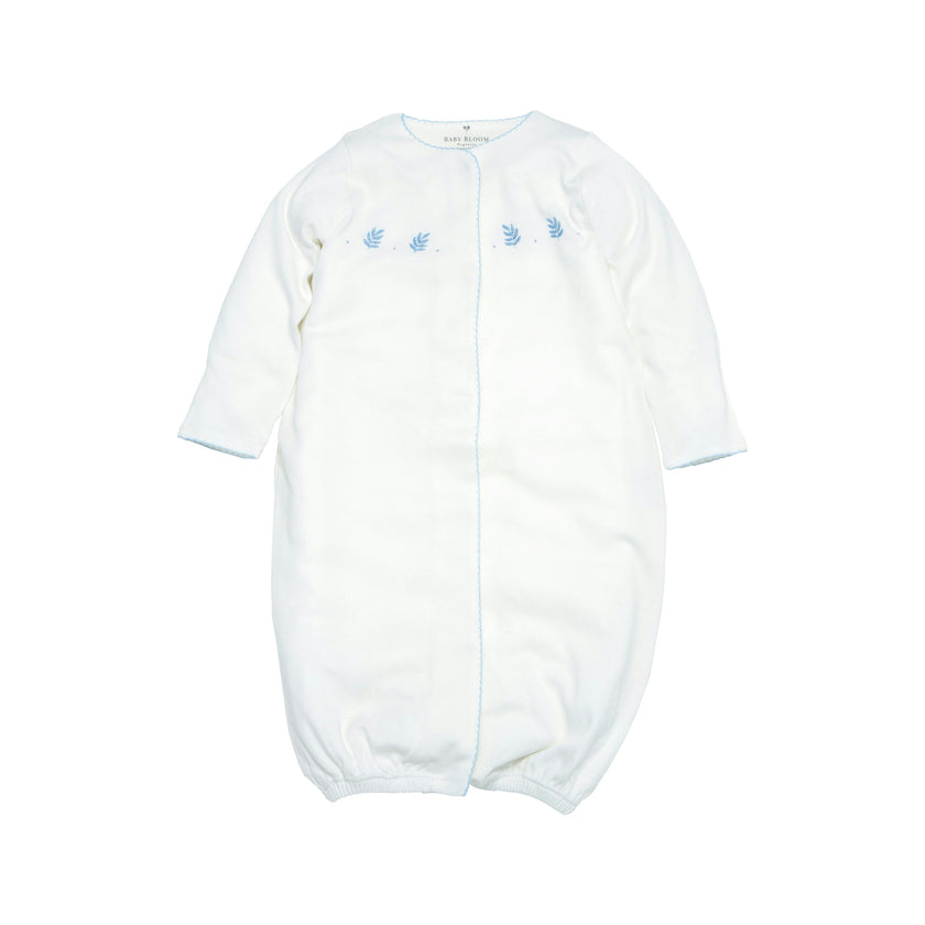 Organic Pima Baby Gown Palm Blue