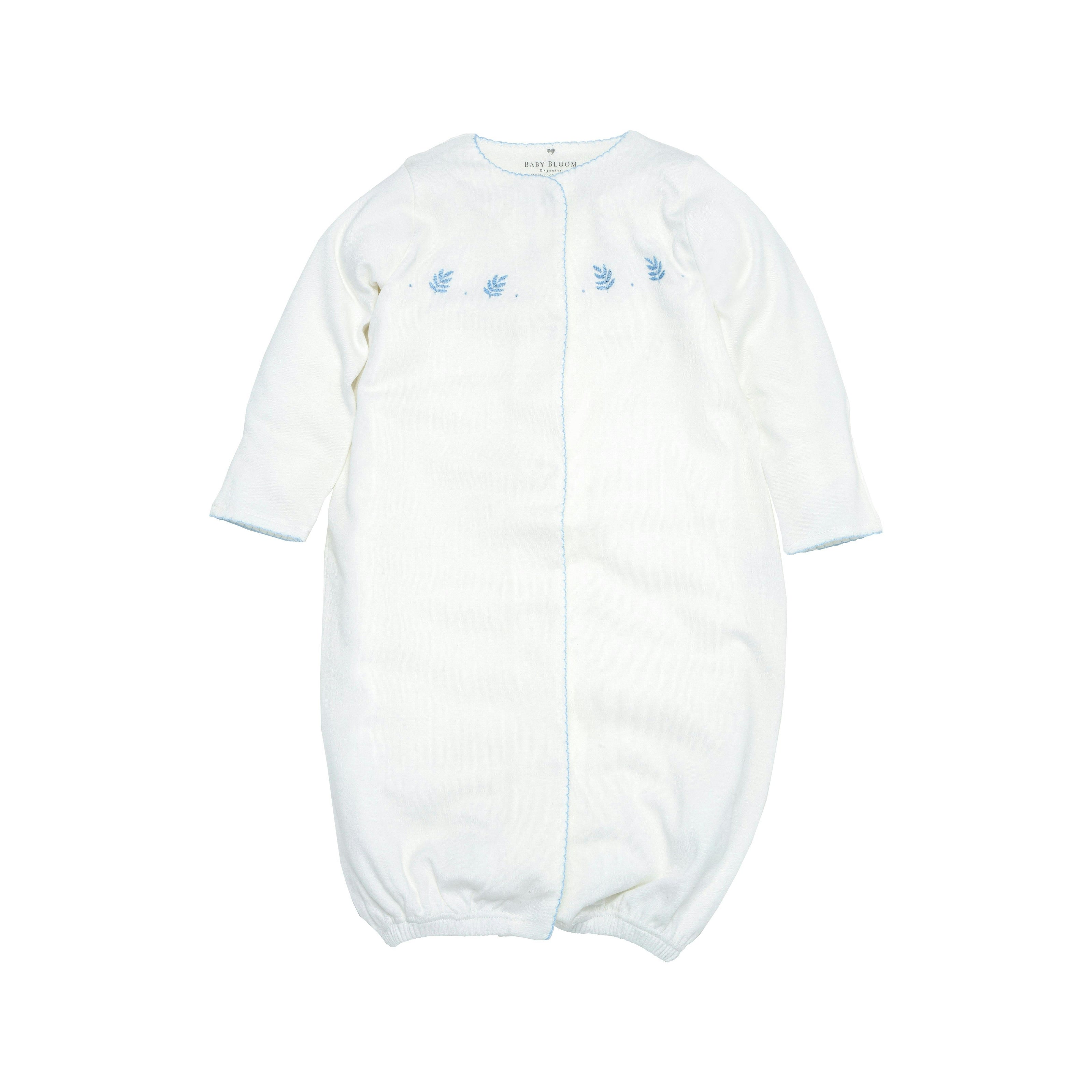 Organic Pima Baby Gown Palm Blue