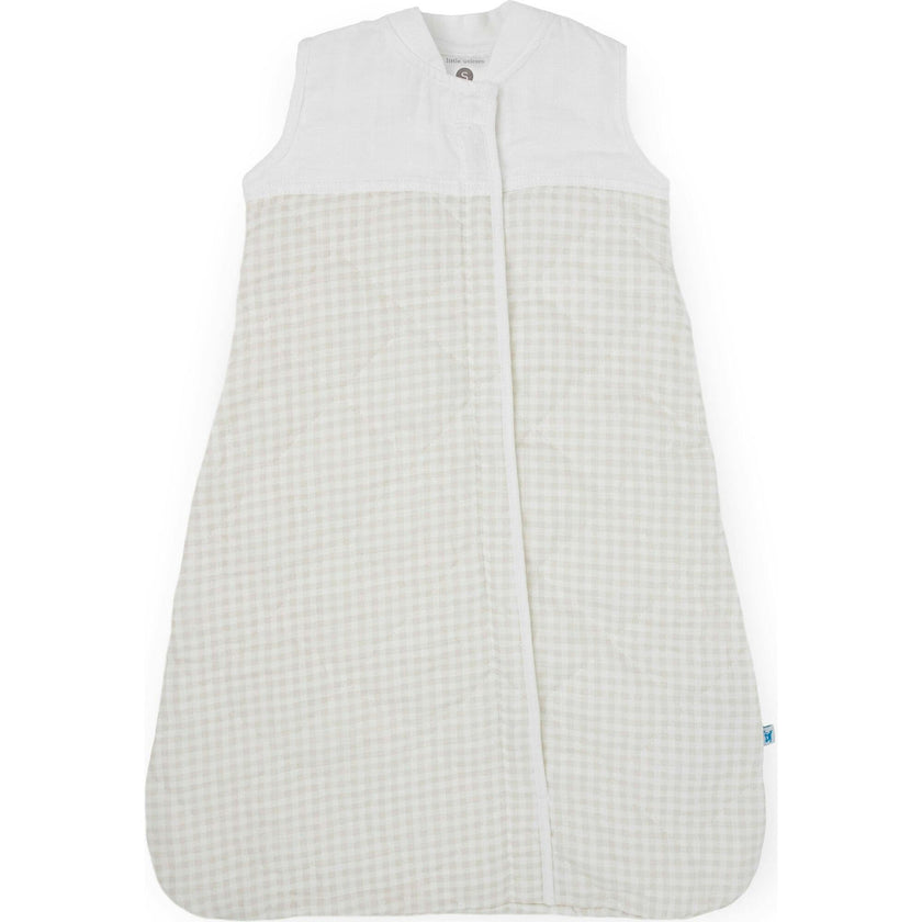 Cotton Muslin Quilted Sleep Bag - Tan Gingham