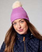 Knit Pom Hat in Pink Lavender