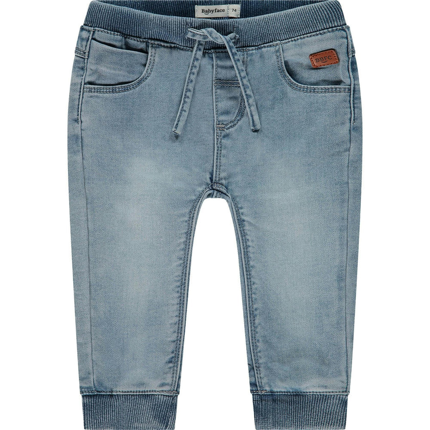 Cinched Cuffed Waist Denim Jogger