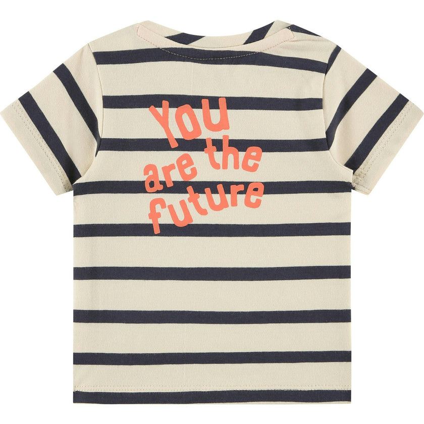 "You Are The Future" Graphic Print Striped T-Shirt