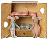 Ballet mice in dance studio, Little sister and brother