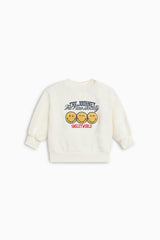 Smiley Baby Sweatshirt Whisper White