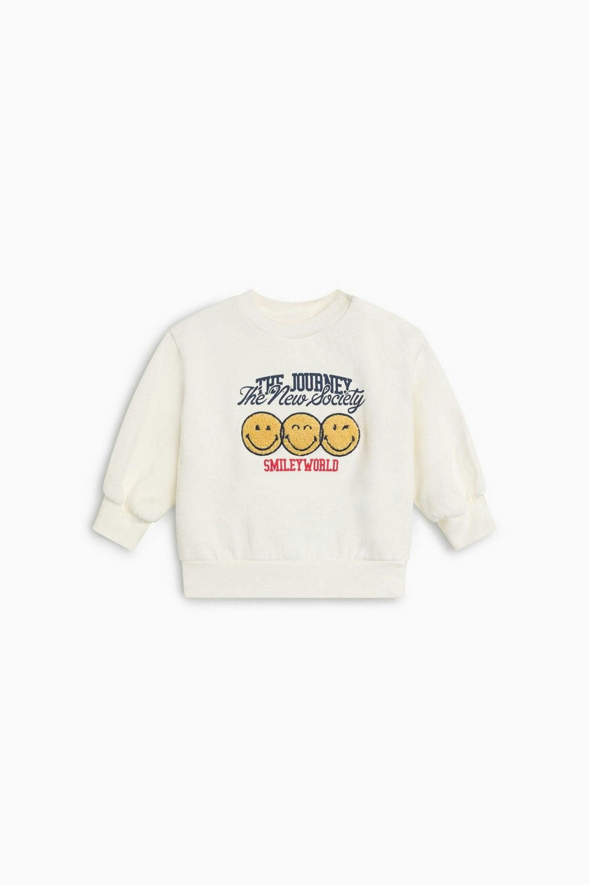 Smiley Baby Sweatshirt Whisper White
