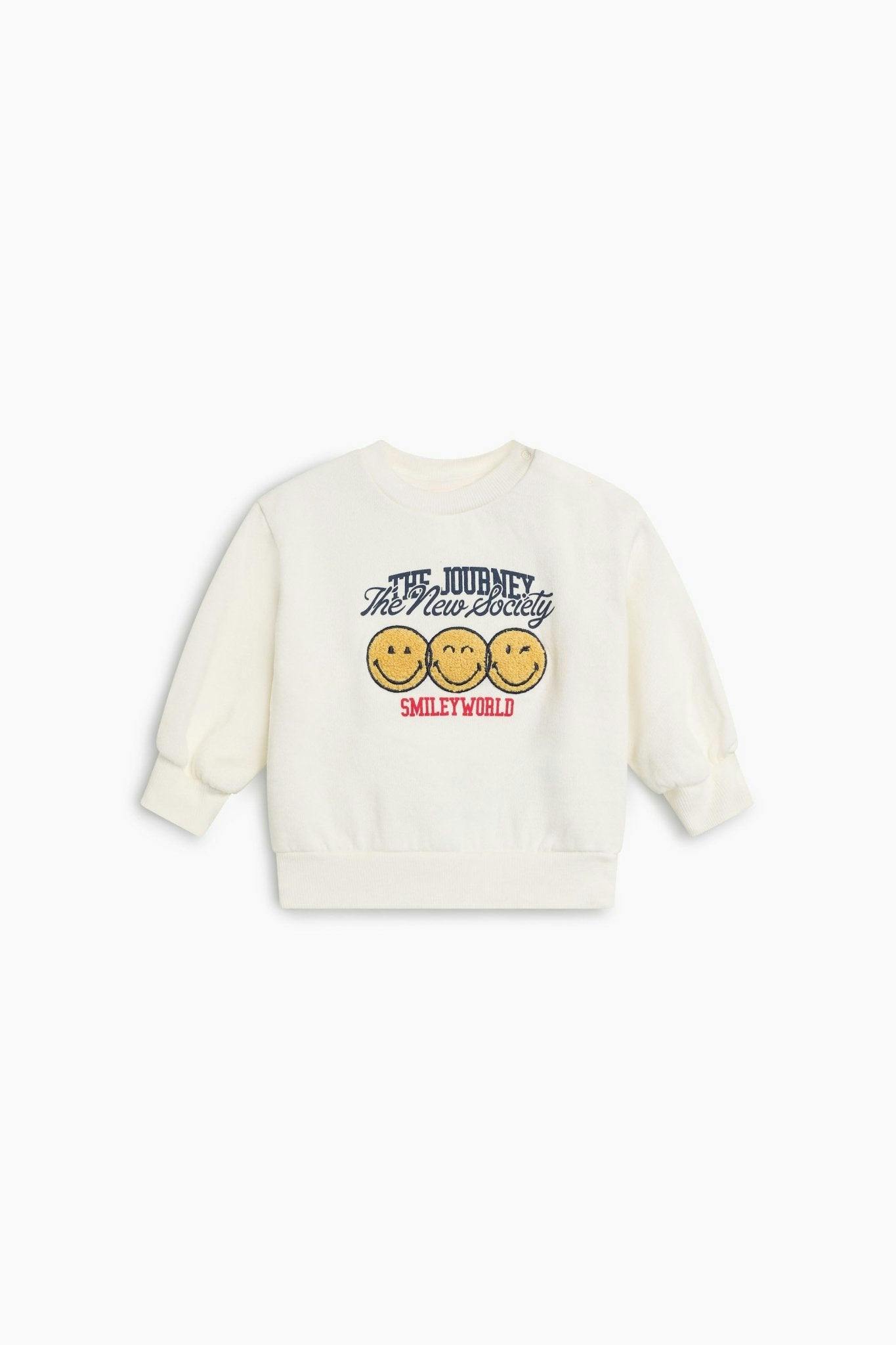 Smiley Baby Sweatshirt Whisper White