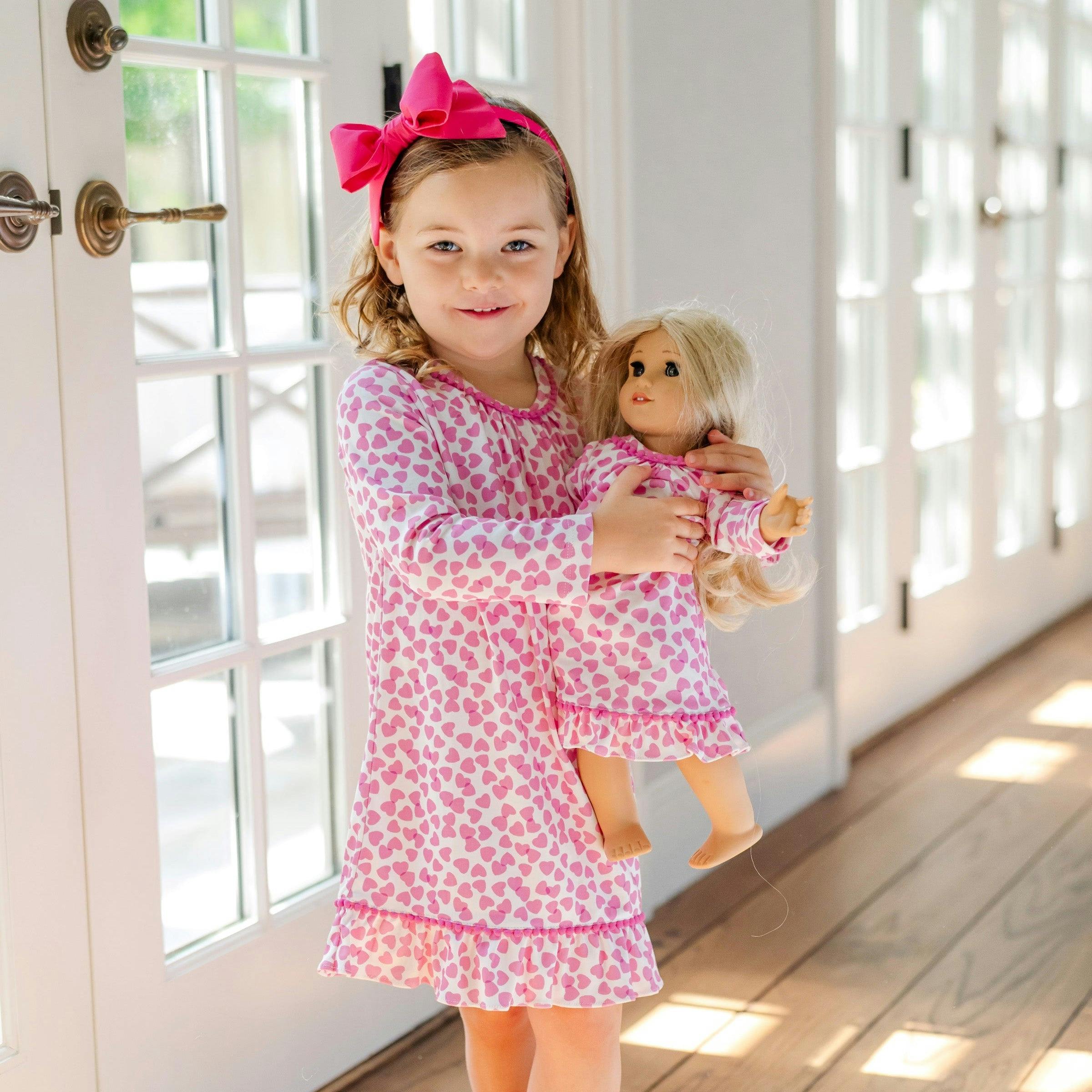 Carlin Girls' Dress - Confetti Hearts Pink