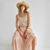 Womens Marilyn Tank Dress - Pink Prairie Block Print