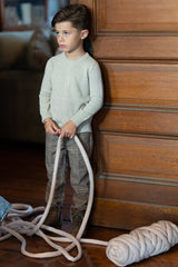 Braided Rope Knit Long Puff Sleeve Sweater