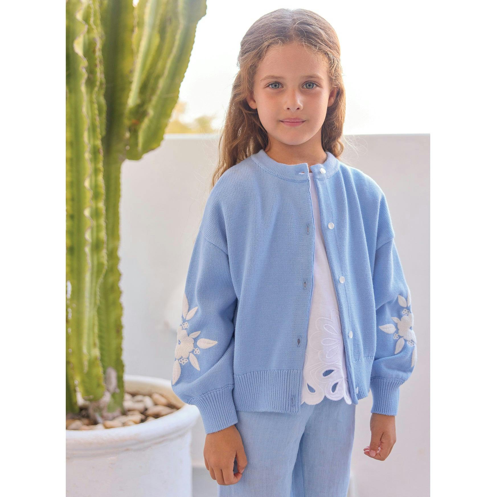 TARTINE ET CHOCOLAT Embroidered Cardigan - Azur