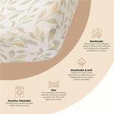 Willow Neutral Leaf Cotton Fitted Crib Sheet