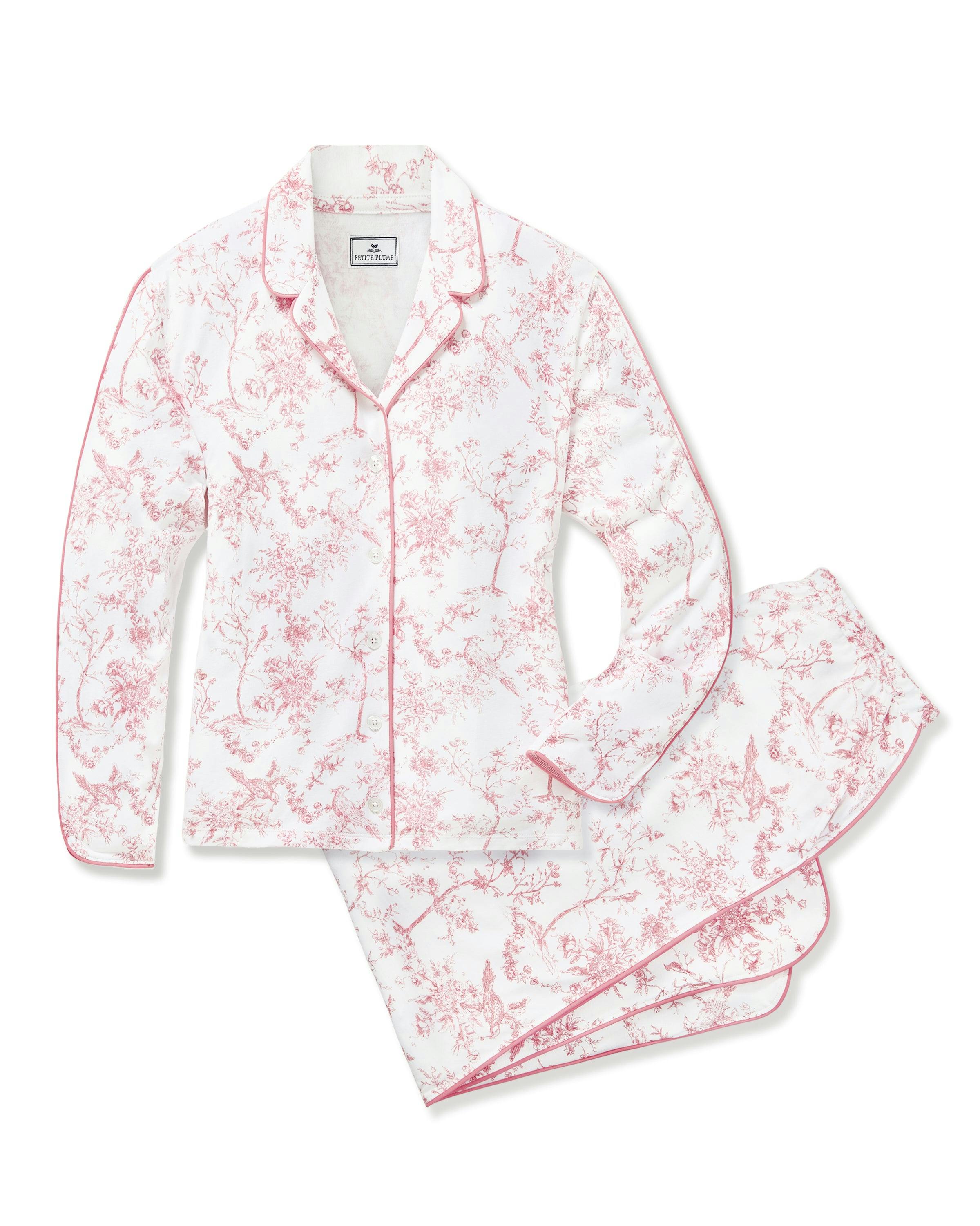 The Margaux Pima Pajama Set in Pink Timeless Toile