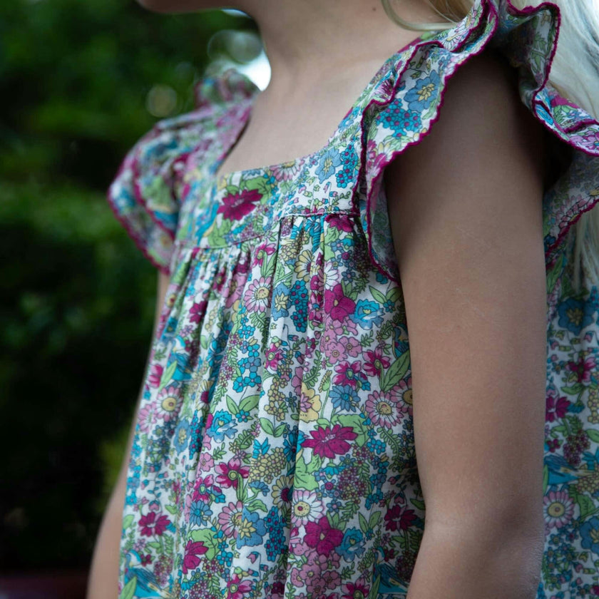 Girls Everly Square Neck Dress | Berry Grove