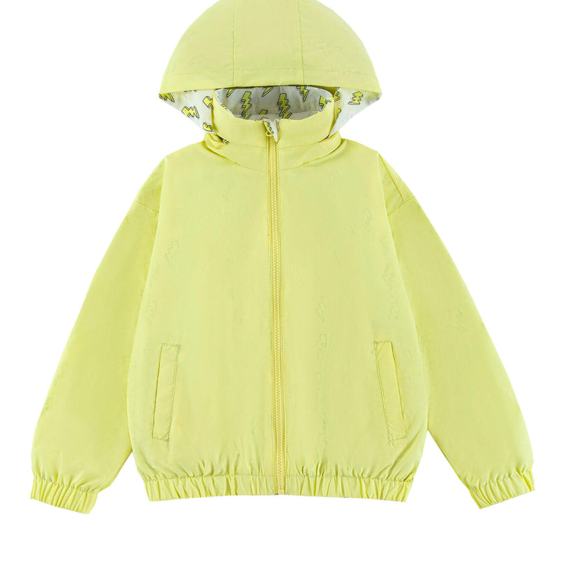 Max Reversible Rain Jacket Windbreaker, Yellow Lightning