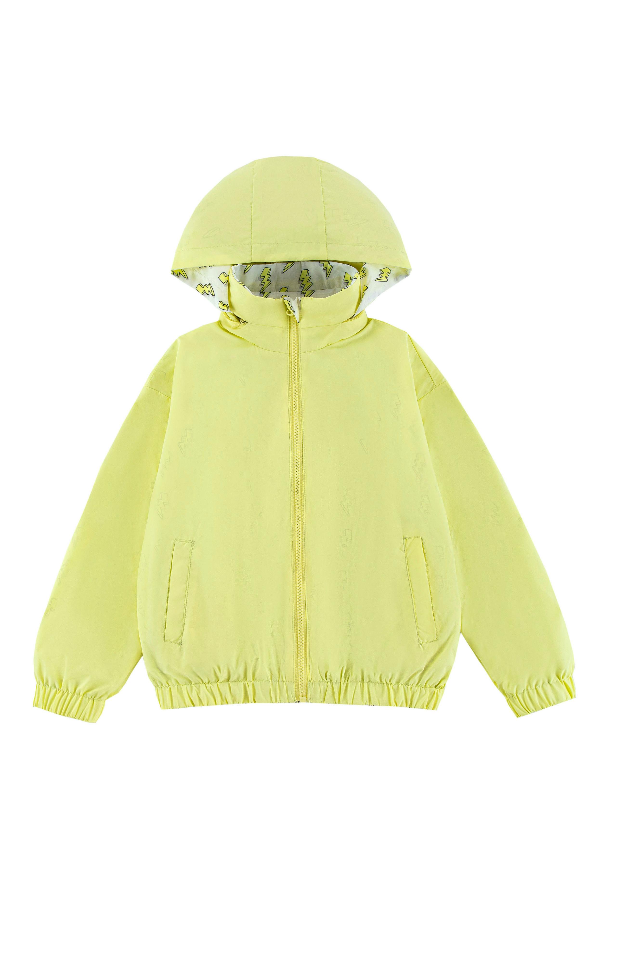 Max Reversible Rain Jacket Windbreaker, Yellow Lightning