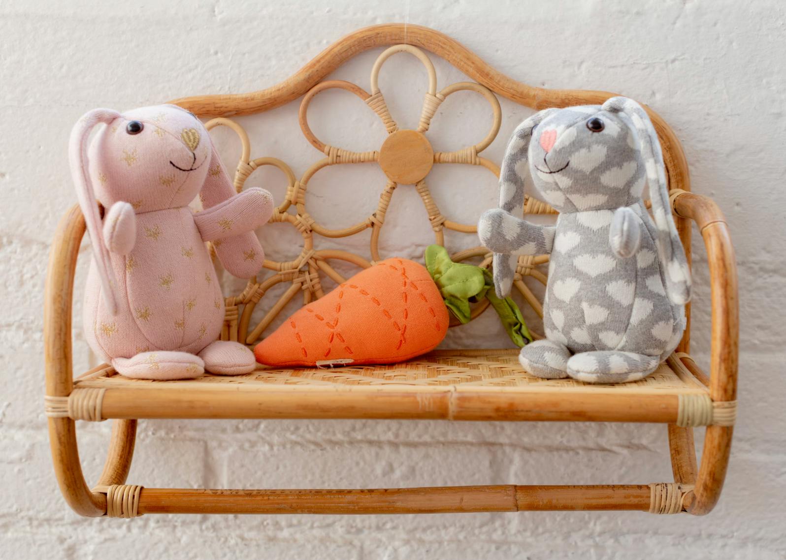 Knit Patterned Bunny Plush - Valentine