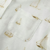 Sailboat Melody Linen Button-Up Shirt & Shorts Set
