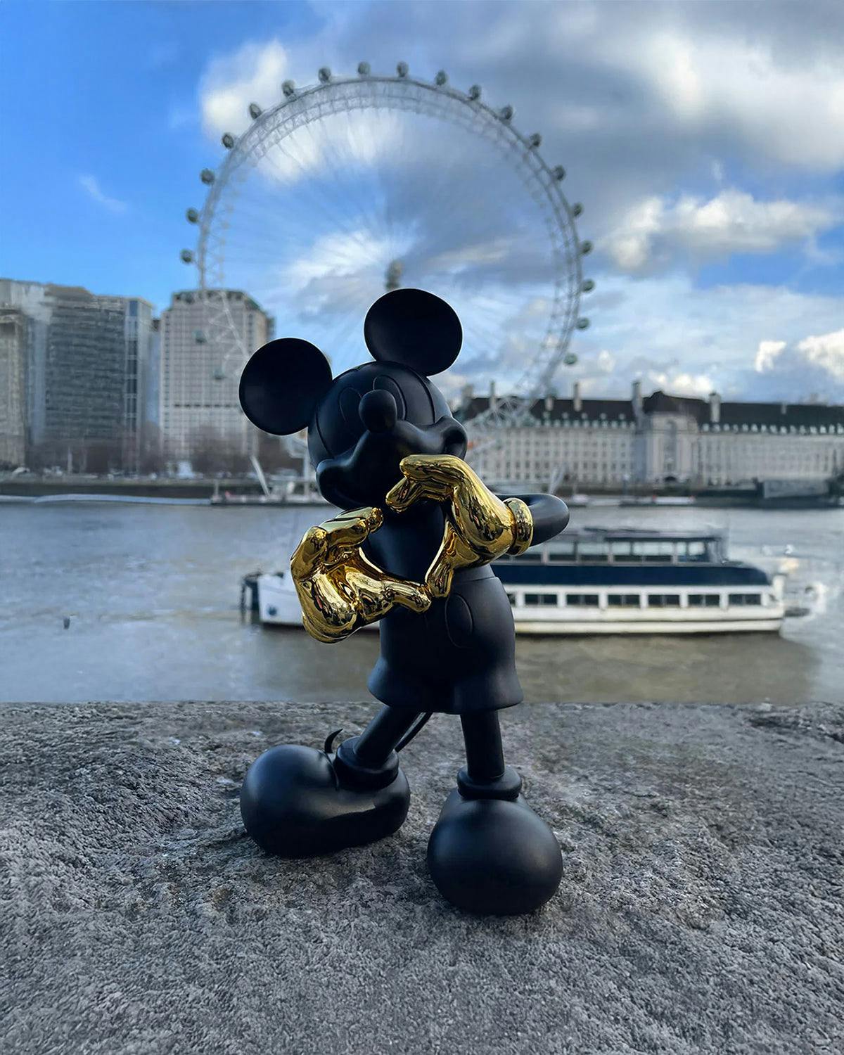 Mickey WITH LOVE Black & Gold 12in