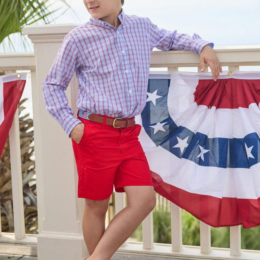 Button Down Shirt - Patriotic Plaid