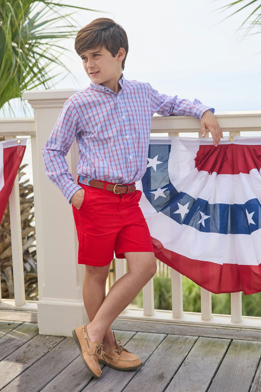 Button Down Shirt - Patriotic Plaid